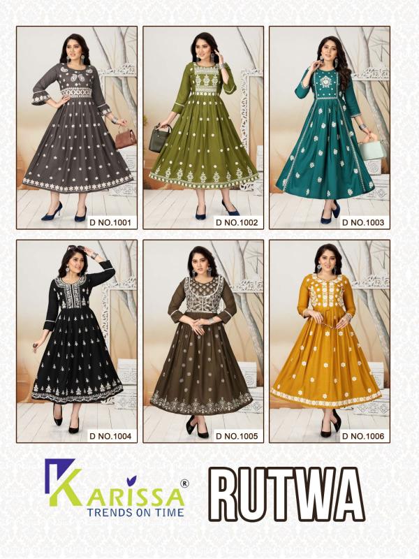 Karissa Rutwa Rayon Designer Flair Kurti